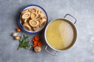 Halal beef marrow bones and oxtail simmering into a rich winter bone broth