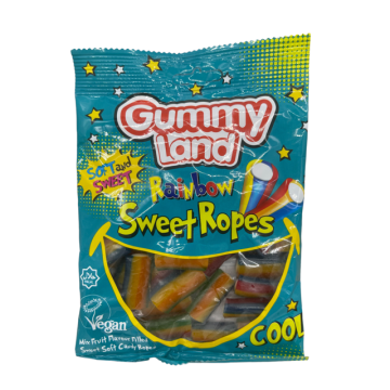 Gummy Land Filled Fizzy Rainbow Sweet Rope (150g)
